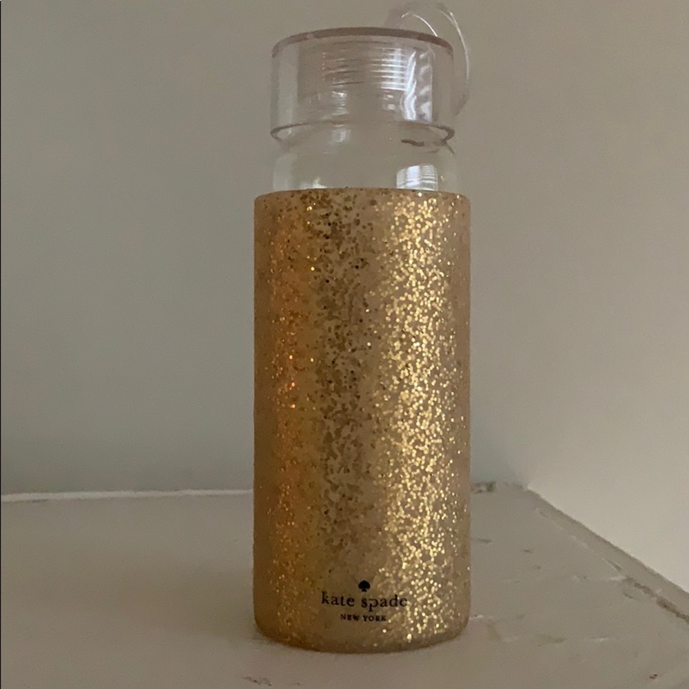 Gold glitter Kate Spade water bottle